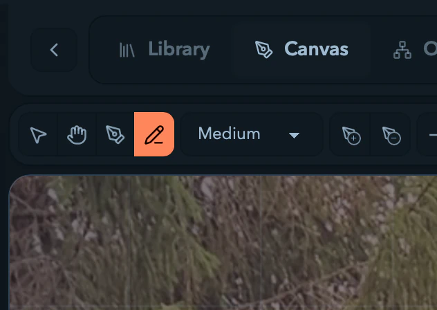 The freehand pen's smoothing-level dropdown.