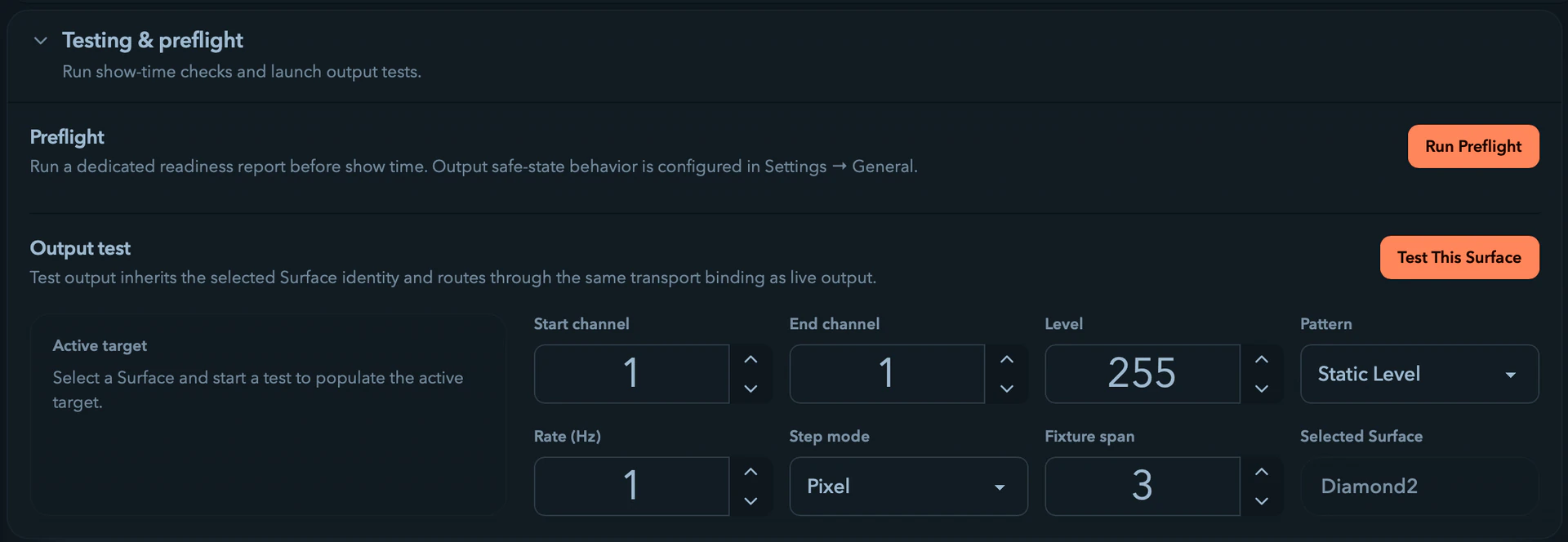 The Output Preflight dialog showing readiness status and a blocking issue.