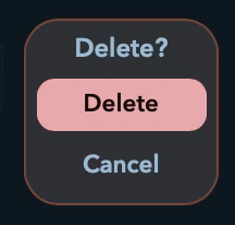 A palette chip showing its inline delete confirmation.