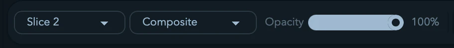 The slice source picker open on Composite, Group, and Layer.